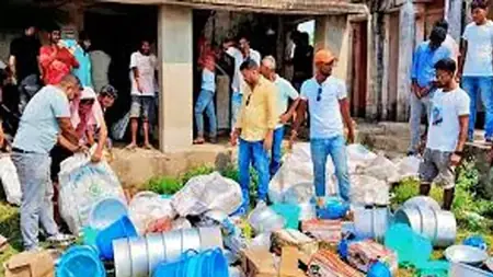 বারাসত হাটখোলায় গোডাউনে মিলল সরকারি ত্রাণ ও সাইকেলের মজুত