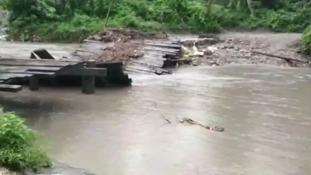 উত্তাল নদী, ভাঙা সেতু! ডুয়ার্সে কাঁধে পড়ুয়াদের নিয়ে নদী পার হচ্ছেন শিক্ষকরা