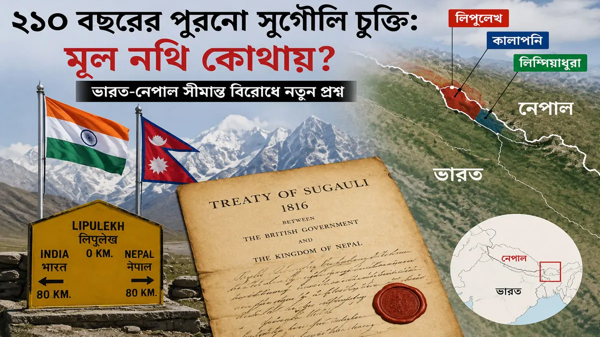 ** ভারতের জমি দাবি, অথচ ২১০‑বছরের পুরনো চুক্তি ‘নিখোঁজ’ নেপালে!