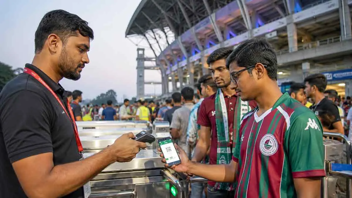 কলকাতা ডার্বির আগে যুবভারতীতে পেপারলেস টিকিট, স্ট্যাম্পিংয়ের ঝামেলা শেষ