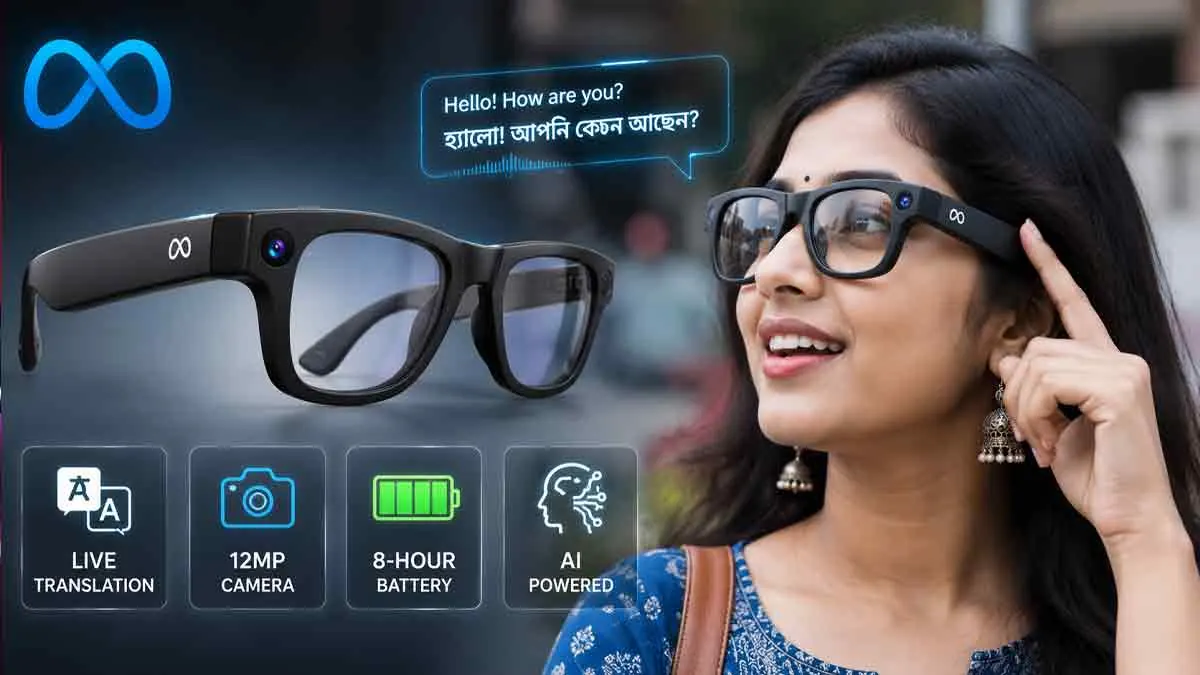 এআই, লাইভ ট্রান্সলেশন ও ১২MP ক্যামেরাসহ নতুন মেটা গ্লাস